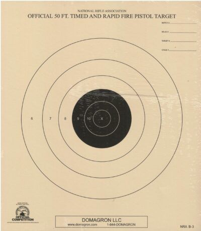 B-3 - 50 Foot Timed and Rapid Fire Pistol Target Official NRA Target