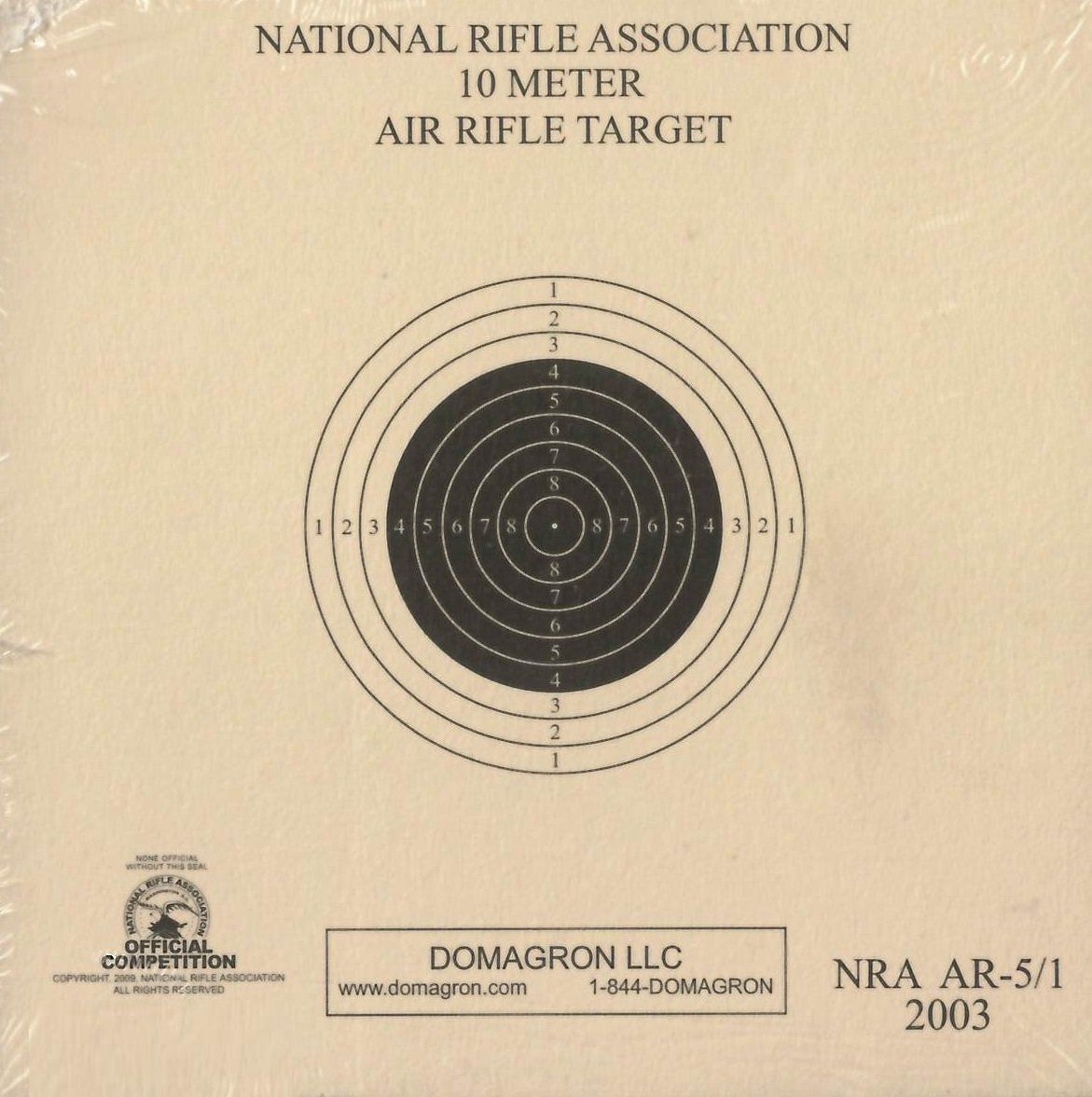 Tagboard NRA Official 10-Meter Air Rifle AR6 AR-6 50 UIT Moving Target 