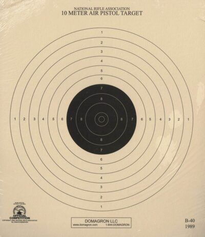 B-40/1 - 10 Meter (33 Ft.) Air Pistol Single Bullseye Official NRA Target