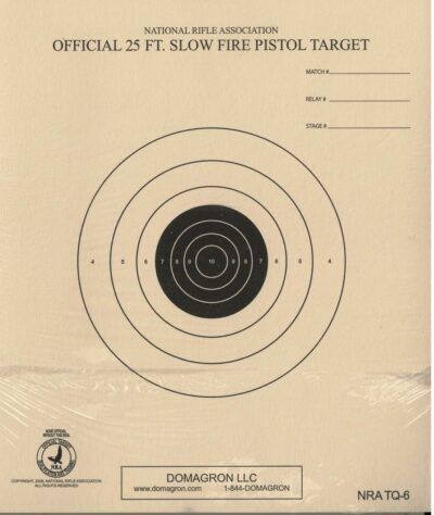 TQ-6 - 25 Foot Slow Fire Pistol Target Official NRA Target