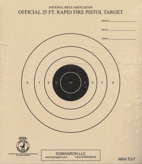 TQ-7 - 25 Foot Timed and Rapid Fire Pistol Target Official NRA Target