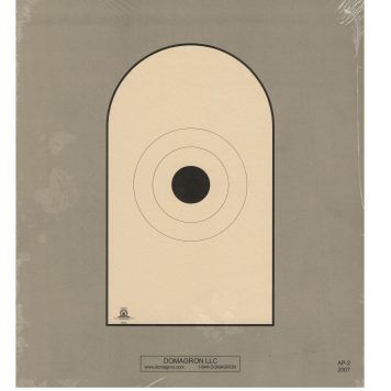 AP-2 - Bianchi Cup Black Center Official 50 Foot Reduction NRA Target of AP-1 Target