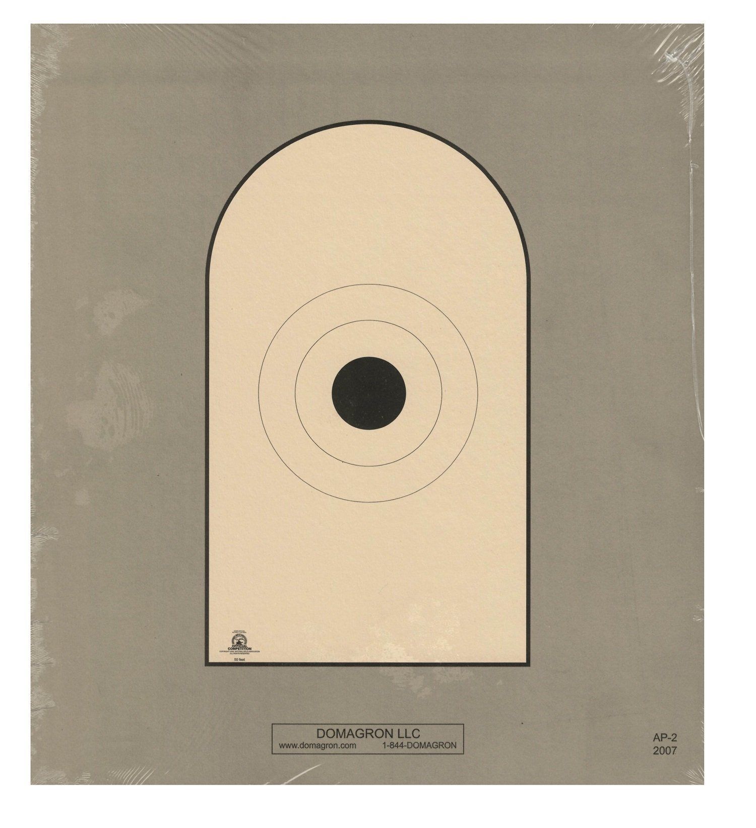 AP-2 - Bianchi Cup Black Center Official 50 Foot Reduction NRA Target of AP-1 Target (pack of 100)