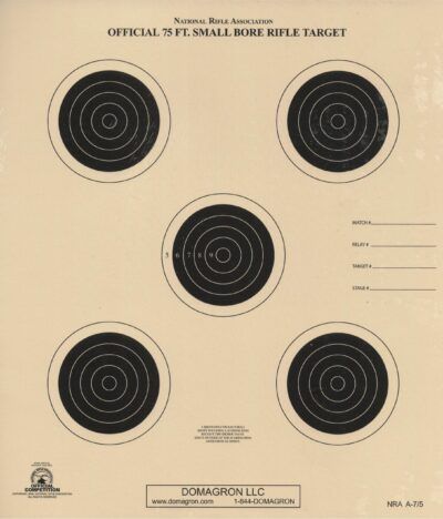 A-7/5 - 75 Foot Small Bore Rifle Target (Pack of 100)