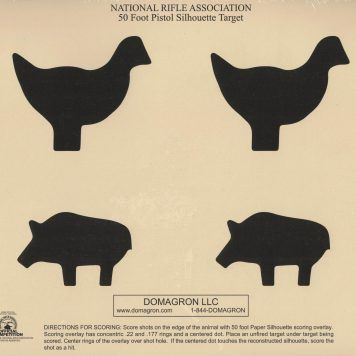 TQ-12 - 50 Foot Chicken and Pig Pistol Silhouette Animal Target  (Pack of 100)