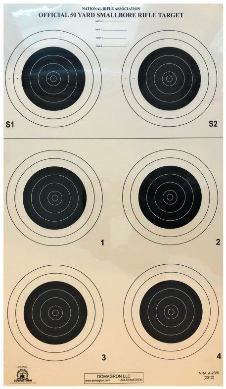 A-23/6 50 Yard Smallbore Rifle Target (Pack of 100)