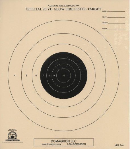 B-4 - 20 Yard Slow Fire Target Official NRA Target