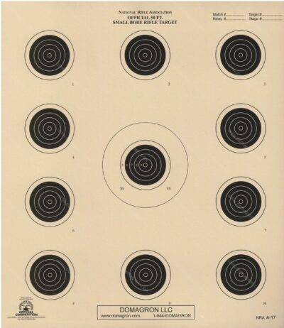 A-17 – Official 50 Foot Smallbore Rifle Target – DOMAGRON