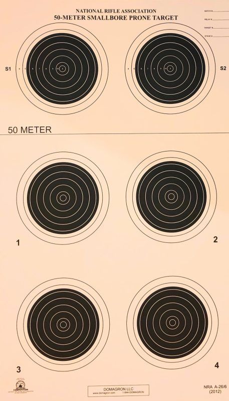 A-26/6 50 Meter Smallbore Rifle Target (Pack of 100)