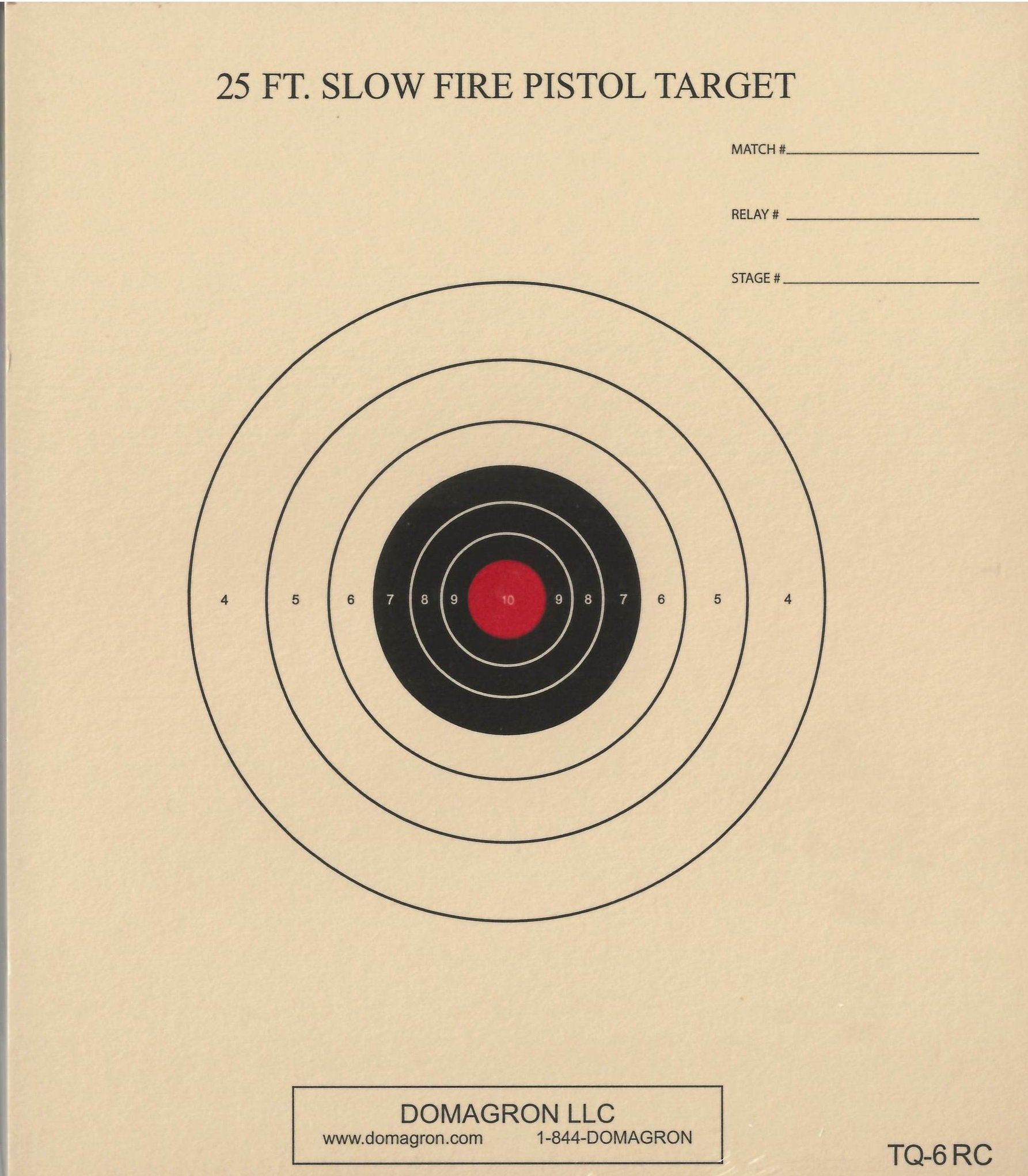 100 targets on heavy paper NRA TQ-6 Official 25 Foot Slow Fire Pistol Target 