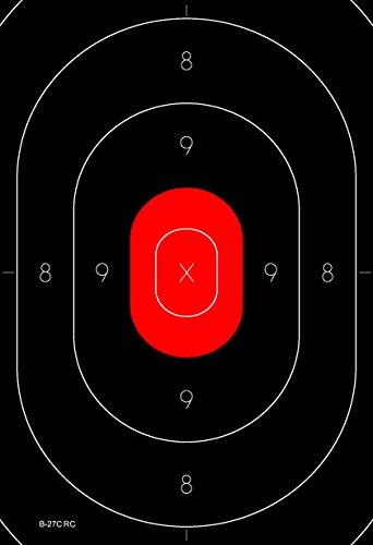 Silhouette Target Center Replacement for the NRA B-27 Target- Red Center Rendition (Pack of 100)
