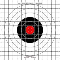 ST-3RC - 100 Yard Rifle Sighting Target with Red Center (Pack of 100)