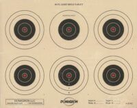 A-32 - 50 Foot Light Rifle Six Bullseye Red Center Target