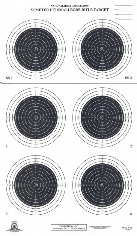 A-50 50 Meter Smallbore Rifle Target (Pack of 100)