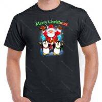 Merry Christmas Shirt ~ Penguin Scene Shirt H-332