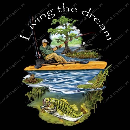 Living the Dream ~ Fishing Lovers ~ Retirement  Direct to Film (DTF) Heat Transfer F-563