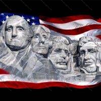 Mount Rushmore Flag License Plate