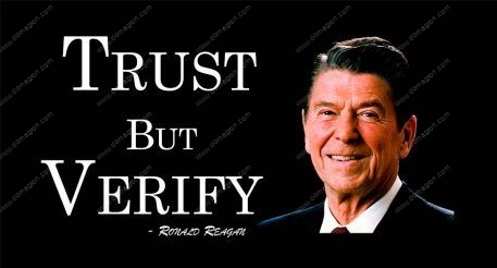 Trust But Verify - Ronald Reagan Quote License Plate