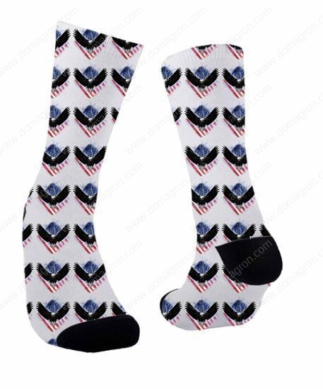 Eagle with Graphic Flag Socks