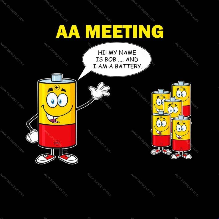 AA Meeting AA Battery Humorous Shirt Direct to Film (DTF) Heat Transfer F-439