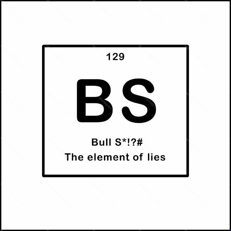 BS- The Element of Lies ~ Periodic Table of Elements Shirt Direct to Film (DTF) Heat Transfer F-410