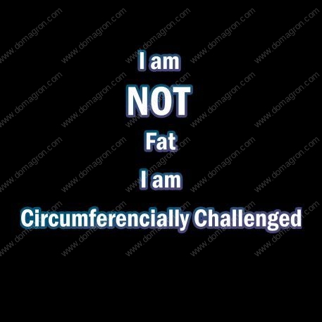 I am not fat, I am circumferencially challenged shirt Direct to Film (DTF) Heat Transfer S-297