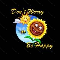 Don't Worry Be Happy Sunshine Optimism Shirt Direct to Film (DTF) Heat Transfer F-476