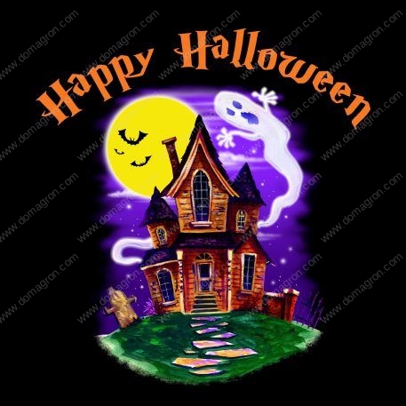 Haunted House Happy Halloween Shirt Direct to Film (DTF) Heat Transfer H-331