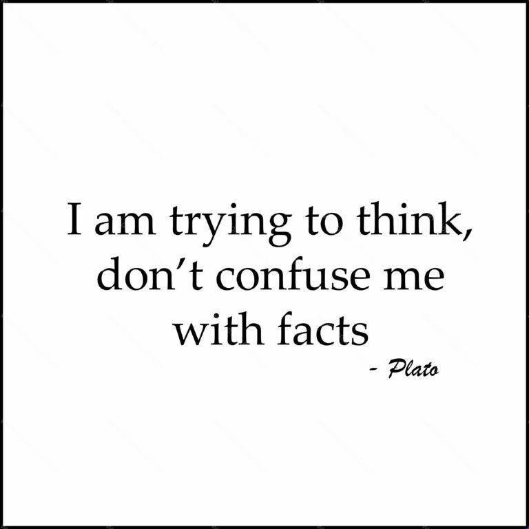 I am trying to think, don't confuse me with facts- Plato quote shirt Direct to Film (DTF) Heat Transfer Q-264