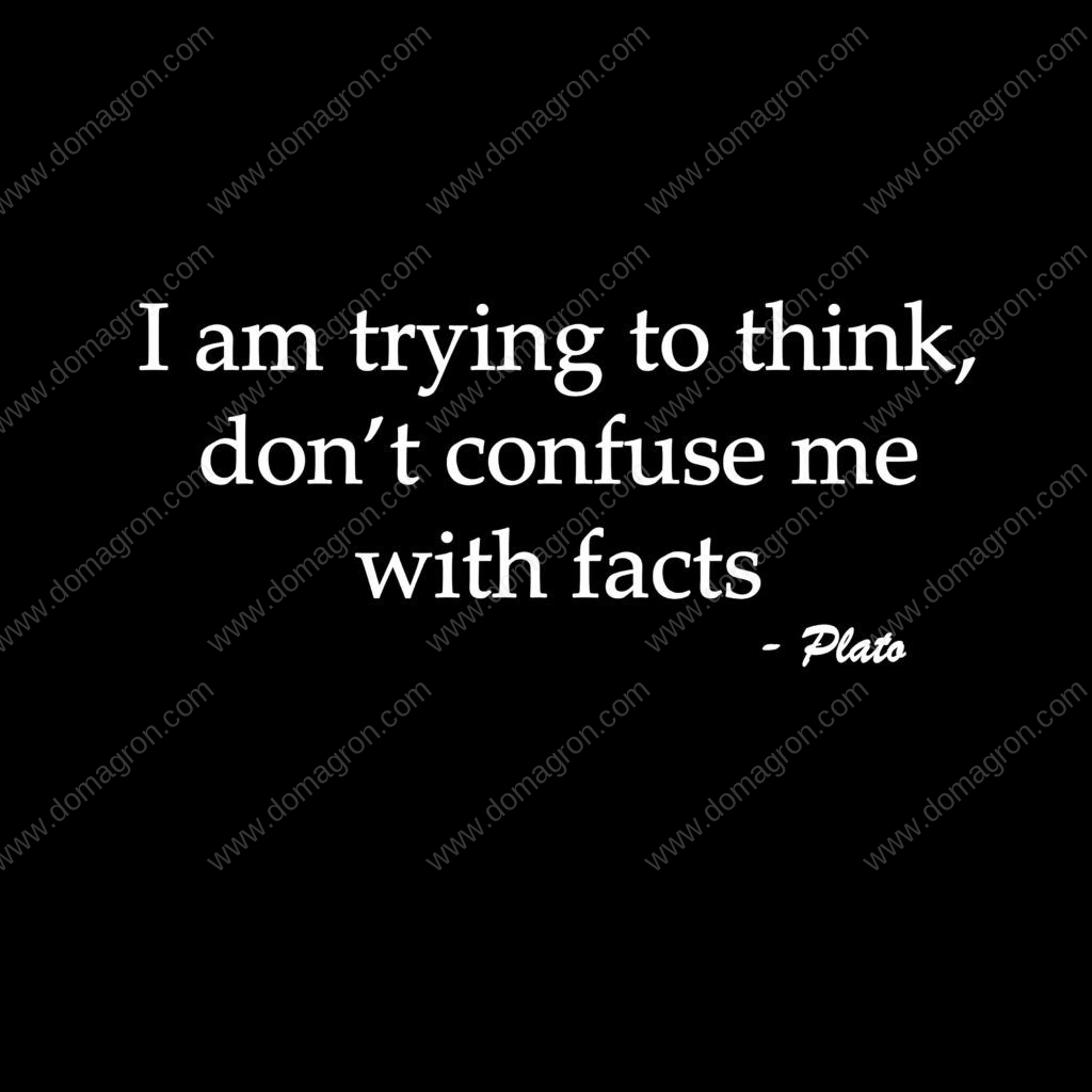 I am trying to think, don’t confuse me with facts- Plato quote shirt ...