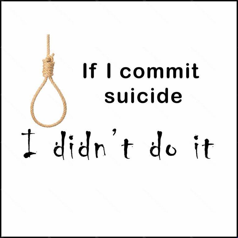 If I Commit Suicide, I Didn't Do It Satire Shirt Direct to Film (DTF) Heat Transfer S-384