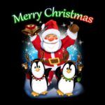 Merry Christmas  ~ Penguin Scene  Metal Photo H-332