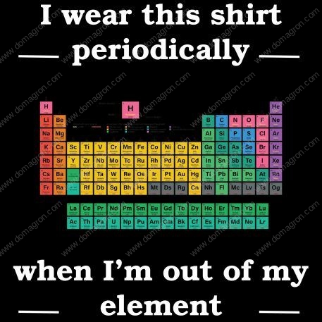 Periodic Table of Elements - I wear this  periodically when I am out of my element Metal Photo F-219