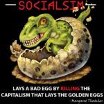 Socialism lays a bad egg by killing the capitalism that lays the golden eggs  - Margaret Thatcher Quote Direct to Film (DTF) Heat Transfer Q-266