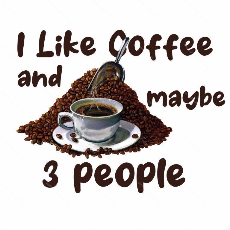 I Like Coffee And Maybe 3 People Direct to Film (DTF) Heat Transfer S-73