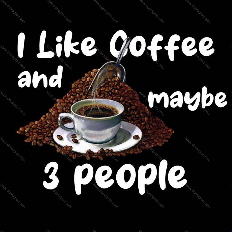 I Like Coffee And Maybe 3 People Direct to Film (DTF) Heat Transfer S-73