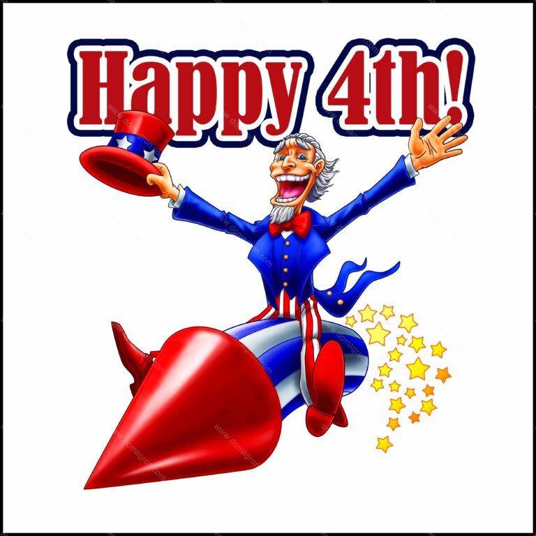 Happy 4th - Independence Day Celebration Shirt Direct to Film (DTF) Heat Transfer H-249