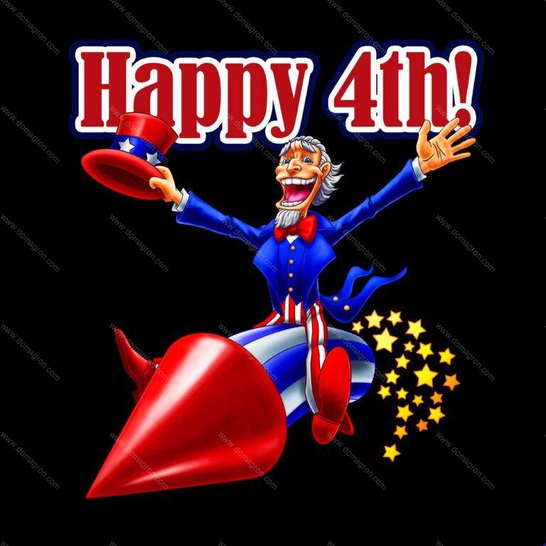 Happy 4th - Independence Day Celebration Shirt Direct to Film (DTF) Heat Transfer H-249