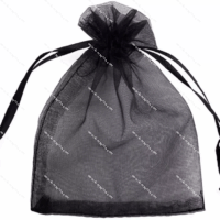 Black Organza Fabric Bags Package of 100