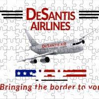 DeSantis Airlines Ron Desantis Border Satirical Jigsaw Puzzle