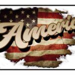 Vintage American Flag America License Plate