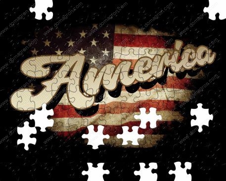 Vintage American Flag America Puzzle