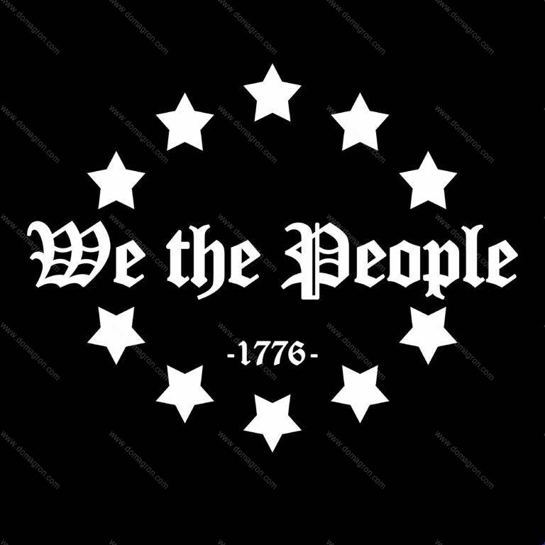 We The People Arm and Neck Sleeve Direct To Film Heat Transfer Gang Sheet of 10 Monochrome Flags -3" or 4" Size - Perfect For Sleeves or Neck
