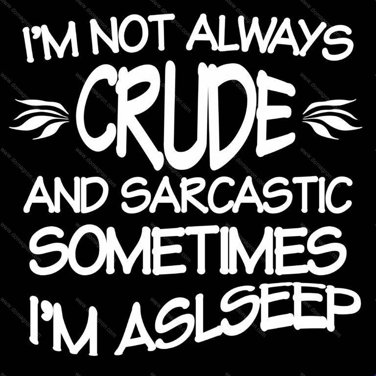 I'm Not Always Crude And Sarcastic Sometimes I'm Asleep Direct to Film (DTF) Heat Transfer S-105