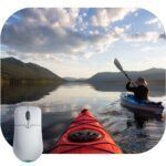 Kayaking Through Glacier National Park Mouse Pad