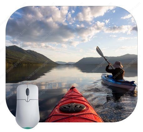 Kayaking Through Glacier National Park Mouse Pad