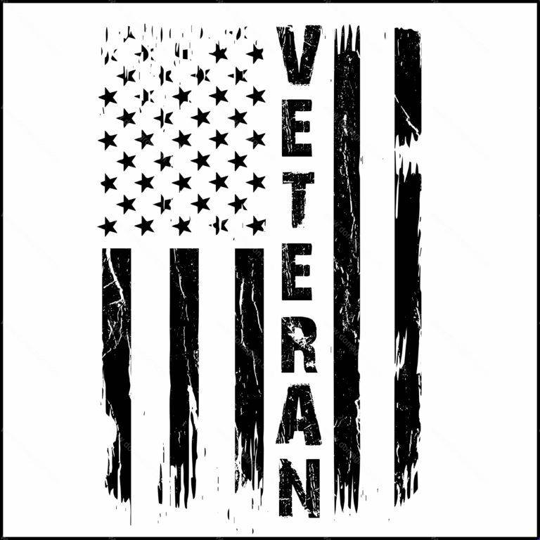 American Veteran Flag Direct to Film (DTF) Heat Transfer U-205