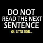 Do Not Read The Next Sentence You Little Rebel Metal Photo S-35