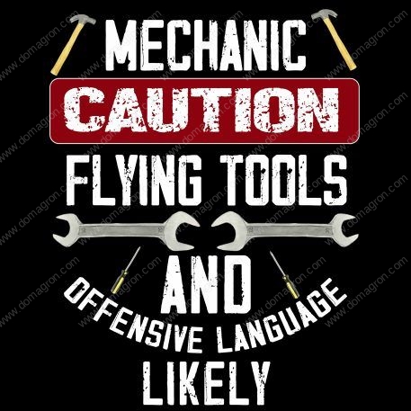 Caution Mechanic Metal Photo S-254