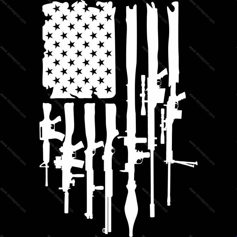 American Gun Flag Direct to Film (DTF) Heat Transfer N-304